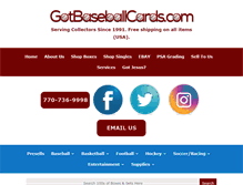 Tablet Screenshot of gotbaseballcards.com